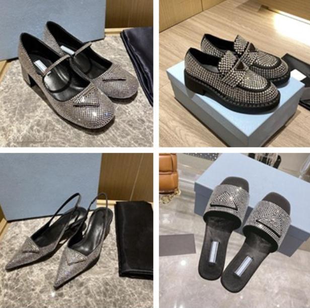 Luxury Triangle Label Women Full Diamond Shoes and Slippers Shiny all Diamonds Flat Loafers Shoes Ladies High Heel Sandals
Luxury Triangle Label Women Full Diamond Shoes and Slippers Shiny all Diamonds Flat Loafers Shoes Ladies High Heel Sandals