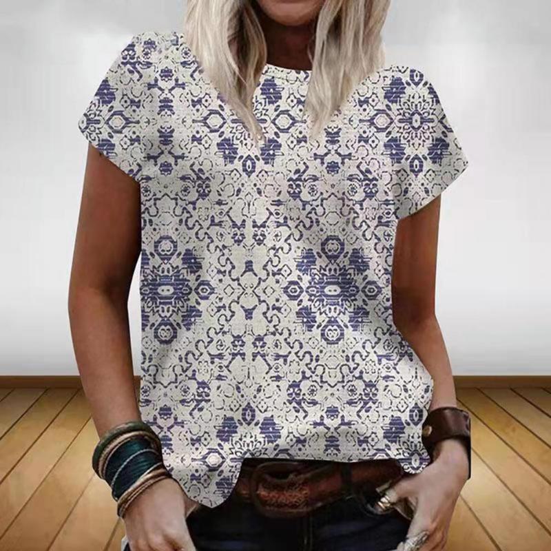 Women's Blouses & Shirts Round Necks Stylish Stripe Printing Geometric Pattern Summer Blouse O-neck T-shirt Wear-resistant ClothingWomen's, Beige
Women's Blouses & Shirts Round Necks Stylish Stripe Printing Geometric Pattern Summer Blouse O-neck T-shirt Wear-resistant ClothingWomen's, Beige
