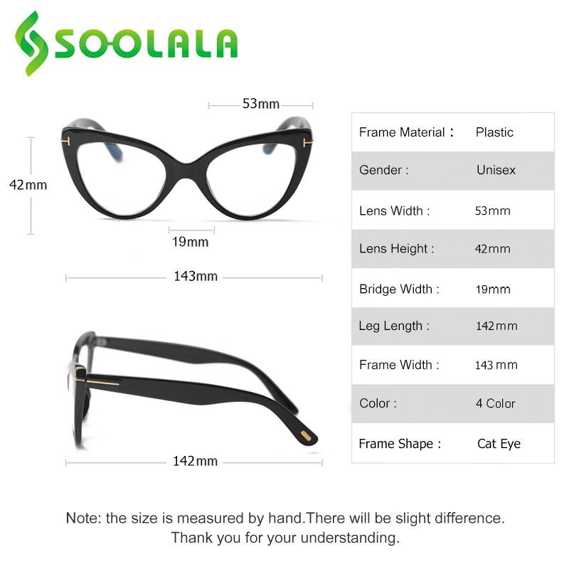 SOOLALA Cat Eye Anti Blue Light Reading Glasses Women Prescription Computer Eyeglasses Frame Female Reader 0 5 to 4 0 220705