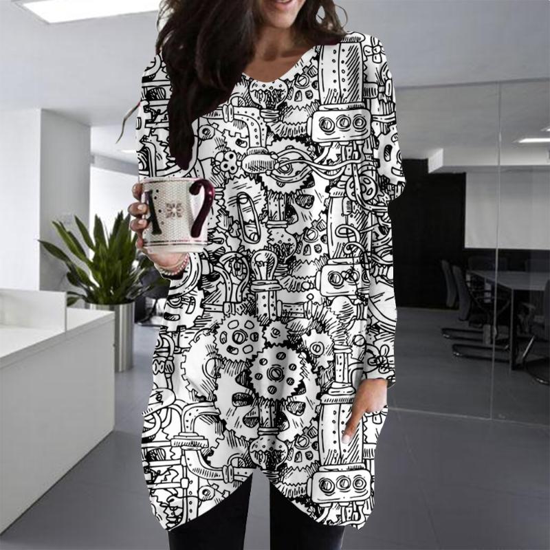 Women's T-Shirt Oversized Women Clothing Long Industry Printing V-neck Slit Women's Casual Tops Sleeve TeeWomen's, Xy02064x10-a119
Women's T-Shirt Oversized Women Clothing Long Industry Printing V-neck Slit Women's Casual Tops Sleeve TeeWomen's, Xy02064x10-a119