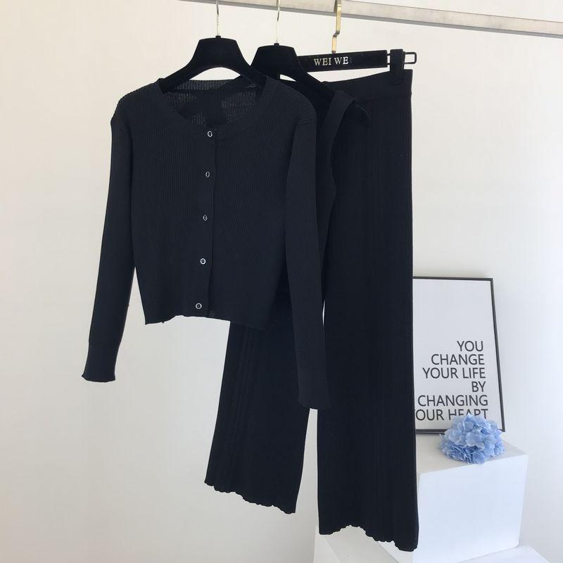 Women's Two Piece Pants Autumn Tracksuit Women Fashion 3pcs Suit Long Sleeve Cardigans Vest Solid Knitting Set Trendy Clothes SetWomen's, Black
Women's Two Piece Pants Autumn Tracksuit Women Fashion 3pcs Suit Long Sleeve Cardigans Vest Solid Knitting Set Trendy Clothes SetWomen's, Black