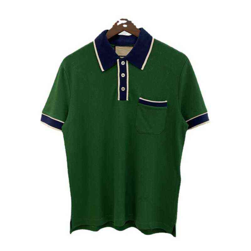 New spring and summer green pocket Lapel polo shirt with super sporty design for men and women