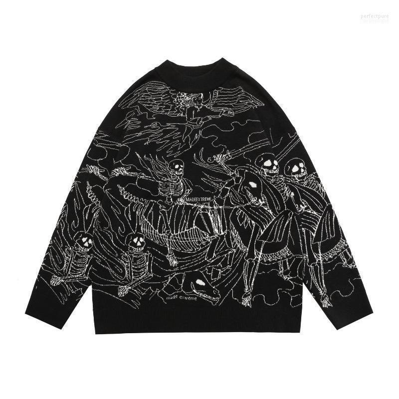 Men's Sweaters Men Vintage Knitted Sweater Harajuku -e Style Skull Graffiti Pullover 2022 Autumn Streetwear Couple Cotton Knitwear Perf22, Black
Men's Sweaters Men Vintage Knitted Sweater Harajuku -e Style Skull Graffiti Pullover 2022 Autumn Streetwear Couple Cotton Knitwear Perf22, Black