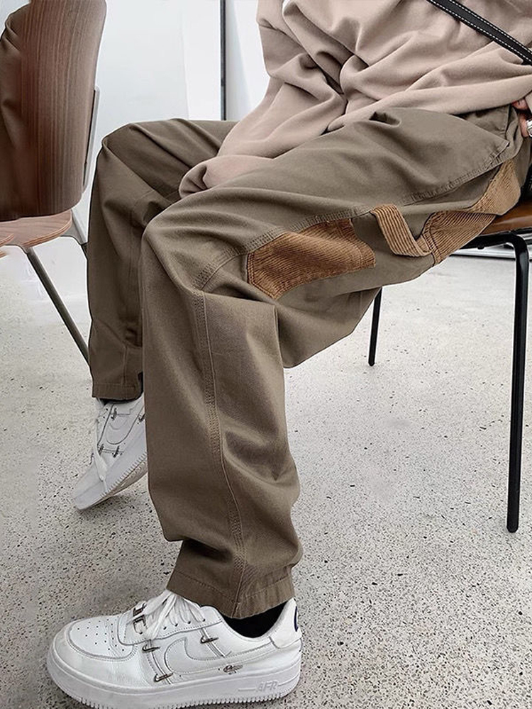 HOUZHOU Harajuku Cargo Pant Vintag Y2k Hip Hop Oversized Patchwork Japan Style Loose Trousers Female Streetwear Grunge 220325