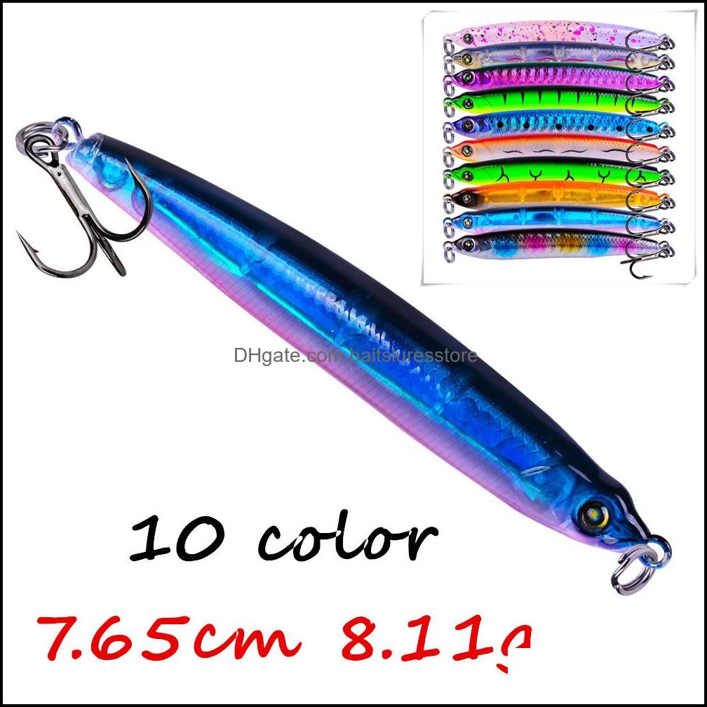 Baits Lures Fishing Sports Outdoors 10Pcs/Lot 10 Colors Mixed 3D Eyes Minnow Plastic Lure Hard 7.65Cm 8.11G 8# Single Hooks Bl41 Drop Del
Baits Lures Fishing Sports Outdoors 10Pcs/Lot 10 Colors Mixed 3D Eyes Minnow Plastic Lure Hard 7.65Cm 8.11G 8# Single Hooks Bl41 Drop Del