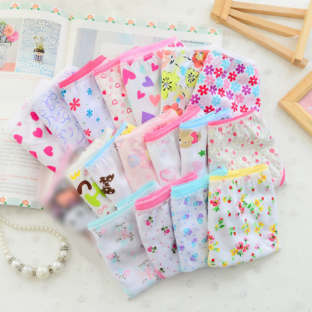 6pcs/pack Fashion New Baby Girls Underwear Cotton Panties Kids Short Briefs Children Underpants Wholesale