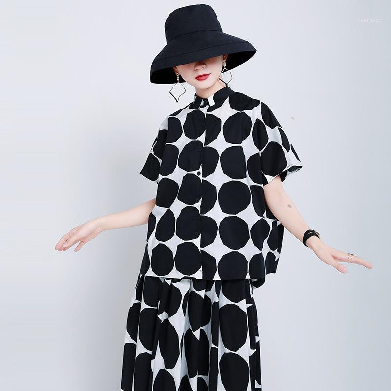 Women Blouse Dark Style Cotton Short Polka Dot Turn-down Collar Loose Irregular Shirt Fashion Office Lady Euro-America Women's Blouses & Shi, Black
Women Blouse Dark Style Cotton Short Polka Dot Turn-down Collar Loose Irregular Shirt Fashion Office Lady Euro-America Women's Blouses & Shi, Black
