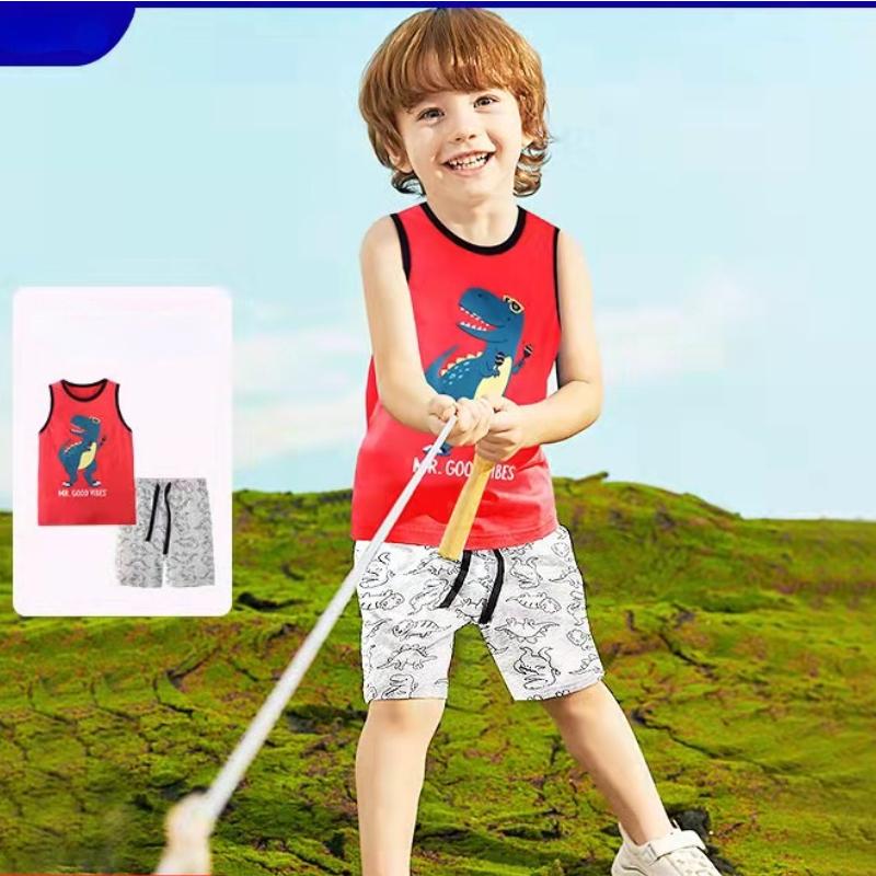 Clothing Sets Summer Vest T-Shirt Medium Children's Two-piece Set Boys' Trendy Sleeveless Shorts WearClothing, Red
Clothing Sets Summer Vest T-Shirt Medium Children's Two-piece Set Boys' Trendy Sleeveless Shorts WearClothing, Red