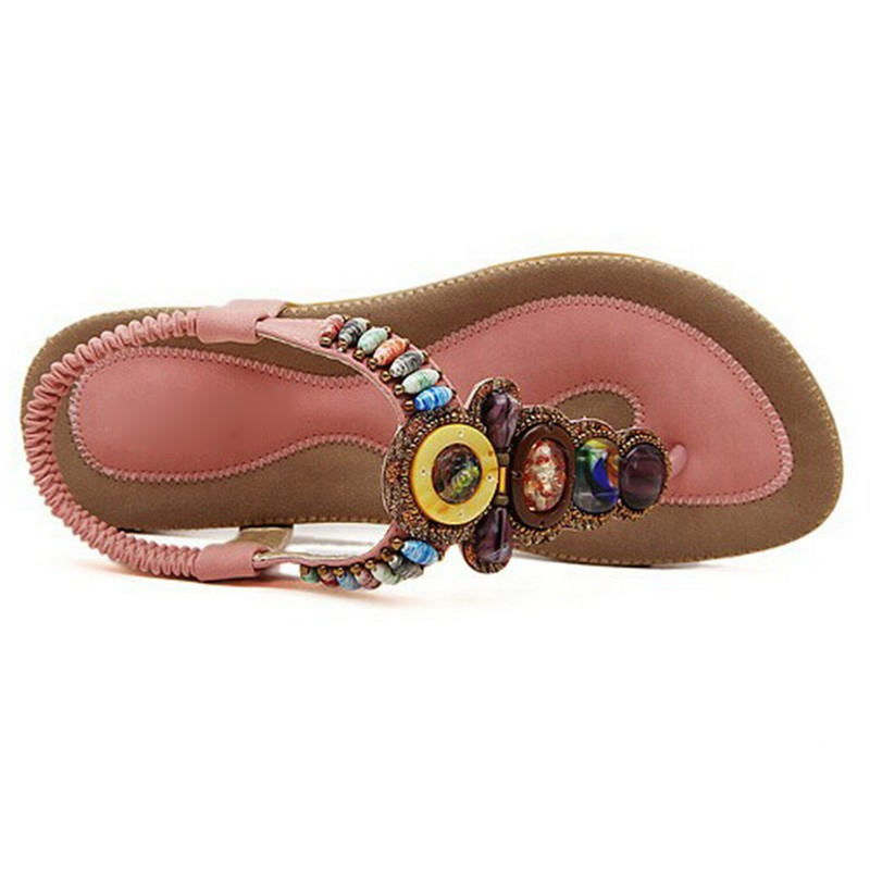 CEYANEAO Bohemian Women Sandals Gemstone Beaded Slippers Summer Beach Sandals Women Flip Flops Ladies Flat Sandals Shoes 220506