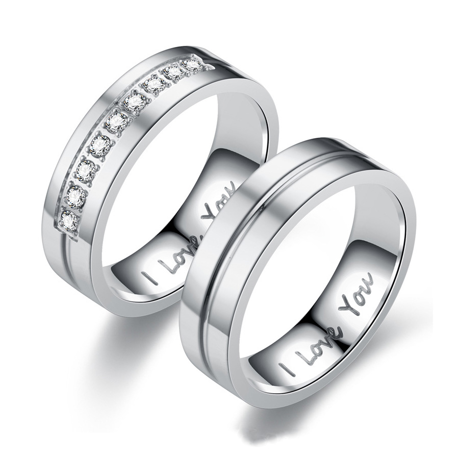 Fashion I Love You Rings Lovers Classic Designer Rhinestone Finger Ring Men Women Titanium Steel Crystal Jewelry Gifts for Couple
Fashion I Love You Rings Lovers Classic Designer Rhinestone Finger Ring Men Women Titanium Steel Crystal Jewelry Gifts for Couple