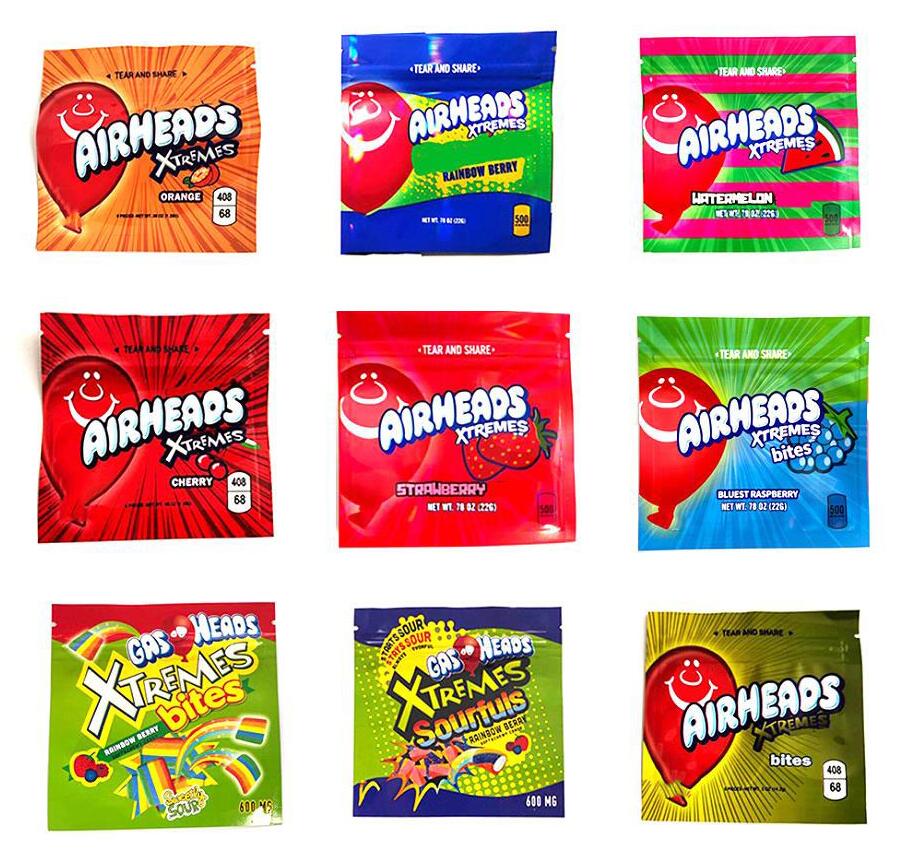 Airheads xtremes edible mylar packaging bags sour candy watermelon bites cherry orange sourfuls rainbow berry zipper plastic package
Airheads xtremes edible mylar packaging bags sour candy watermelon bites cherry orange sourfuls rainbow berry zipper plastic package