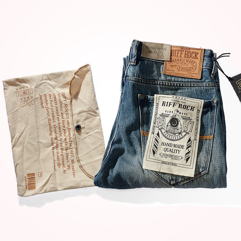Autumn and Winter American Retro Heavyweight Jeans Men's Fashion 100% Cotton 3D Stitching Washed Old Casual Straight Jeans, Blue
Autumn and Winter American Retro Heavyweight Jeans Men's Fashion 100% Cotton 3D Stitching Washed Old Casual Straight Jeans, Blue