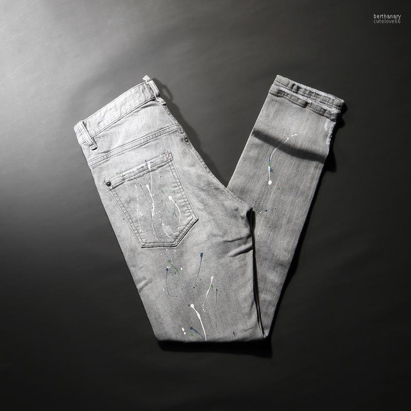 Men's Jeans Street Style Fashion Men Retro Gray Elastic Slim Fit Ripped High Quality Splashed Designer Hip Hop Denim Pants Bert22
Men's Jeans Street Style Fashion Men Retro Gray Elastic Slim Fit Ripped High Quality Splashed Designer Hip Hop Denim Pants Bert22