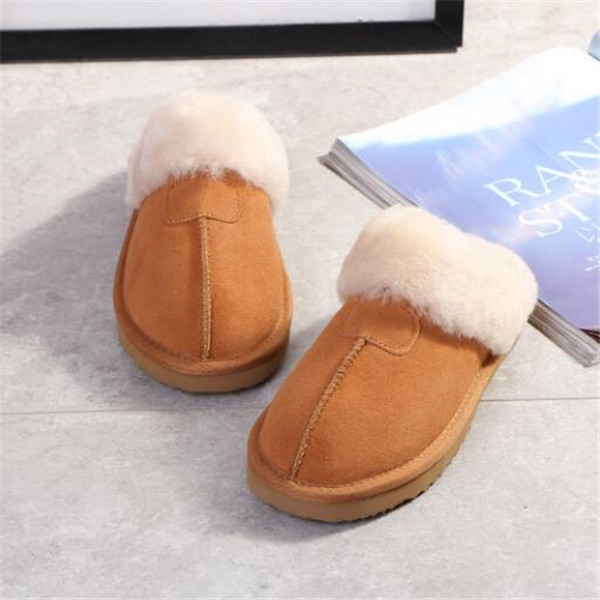 2022 Classic AUS Warm goat skin sheepskin snow tan black gray pink Man women slippers boots keep warm shoes 14color