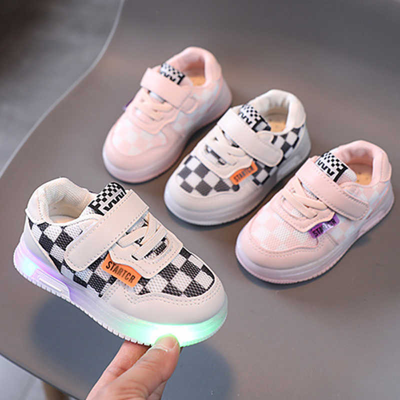 Sneakers Checkerboard Design with Kids Light Up Shoes Toddler LED Shoes Boy Baby Glowing Sneakers for Girls Luminous Trainers, Black
Sneakers Checkerboard Design with Kids Light Up Shoes Toddler LED Shoes Boy Baby Glowing Sneakers for Girls Luminous Trainers, Black