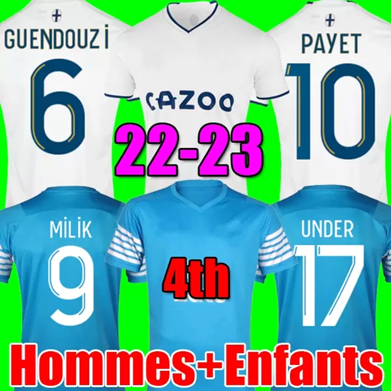 22 23 Olympique De Marseilles soccer jersey PAYET 2022 2023 OM GERSON GUENDOUZI MILIK maillot de foot KAMARA football shirt UNDER men kids set Fourth uniform kit, 4th patch
22 23 Olympique De Marseilles soccer jersey PAYET 2022 2023 OM GERSON GUENDOUZI MILIK maillot de foot KAMARA football shirt UNDER men kids set Fourth uniform kit, 4th patch