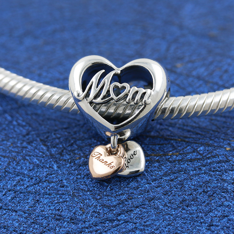New 925 Sterling Silver Mom Beads For S925 Snake Charm Bracelet Family Tree Pendant Women Jewelry Gifts DIY Jewelry Making