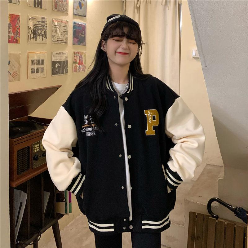 Women's Jackets Spring And Autumn Vibe Style Baseball Uniform Bomber Jacket For Women Fashion Retro Clothes Streetwear Oversized CoatsWomen', Black
Women's Jackets Spring And Autumn Vibe Style Baseball Uniform Bomber Jacket For Women Fashion Retro Clothes Streetwear Oversized CoatsWomen', Black