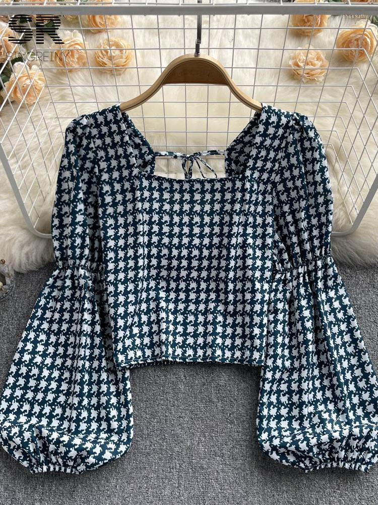 Women's Blouses & Shirts Summer Houndstooth Belt Blouse Square Collar Ruff Long Sleeve Slim Top Women Fashion French Elastic Waist VintageTo, Red
Women's Blouses & Shirts Summer Houndstooth Belt Blouse Square Collar Ruff Long Sleeve Slim Top Women Fashion French Elastic Waist VintageTo, Red