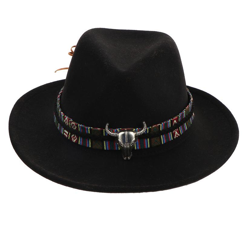 Berets Western Cowboy Hat Cow Head Accessories Monochrome Felt Men And Women Big Brim Outdoor Knight HatBerets, Black
Berets Western Cowboy Hat Cow Head Accessories Monochrome Felt Men And Women Big Brim Outdoor Knight HatBerets, Black