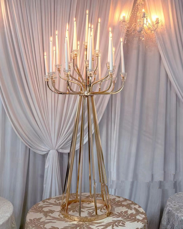Decoration Candle Holders Metal Candlestick Flower Vase Table Centrepiece Event Flower Rack Floor Road Lead Wedding imake176