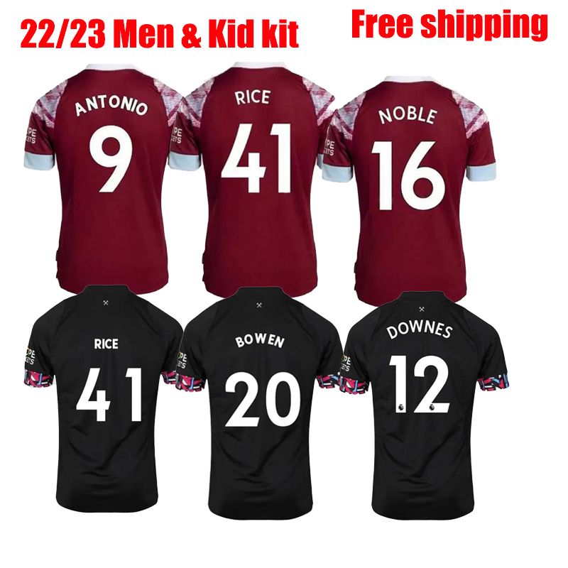2022 2023 West Hams soccer jersey football uniform 22 23 Home Away Third shirts men tops kids kit NOBLE ANDERSON UNITED RICE BOWEN ANTONIO BENRAHMA, Home with patch
2022 2023 West Hams soccer jersey football uniform 22 23 Home Away Third shirts men tops kids kit NOBLE ANDERSON UNITED RICE BOWEN ANTONIO BENRAHMA, Home with patch