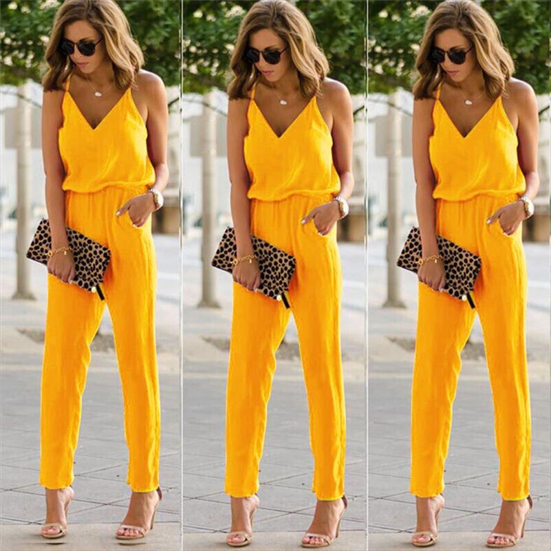 Spring Solid Sleeveless Party Jumpsuit Casual Women Ankle-length Playsuits Autumn Loose Female Overalls Bodysuit Rompers, Yellow
Spring Solid Sleeveless Party Jumpsuit Casual Women Ankle-length Playsuits Autumn Loose Female Overalls Bodysuit Rompers, Yellow