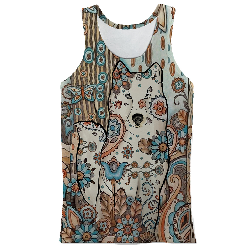 Summer 3D Print Men's Vest Dog Pattern Bodybuilding Fitness Clothing masculina Sleeveless vest S-7XL 220331