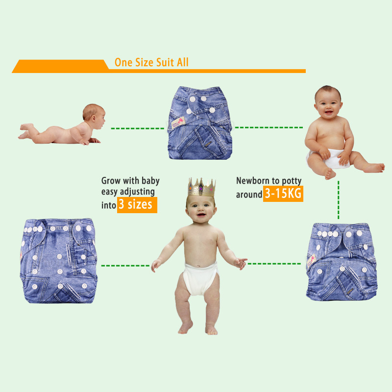[Littles&Bloomz] 9pcs/set Baby Washable Reusable Real Cloth Pocket Nappy Cover Wrap, 9 Nappies/Diapers And 0 Inserts In One Set 220512