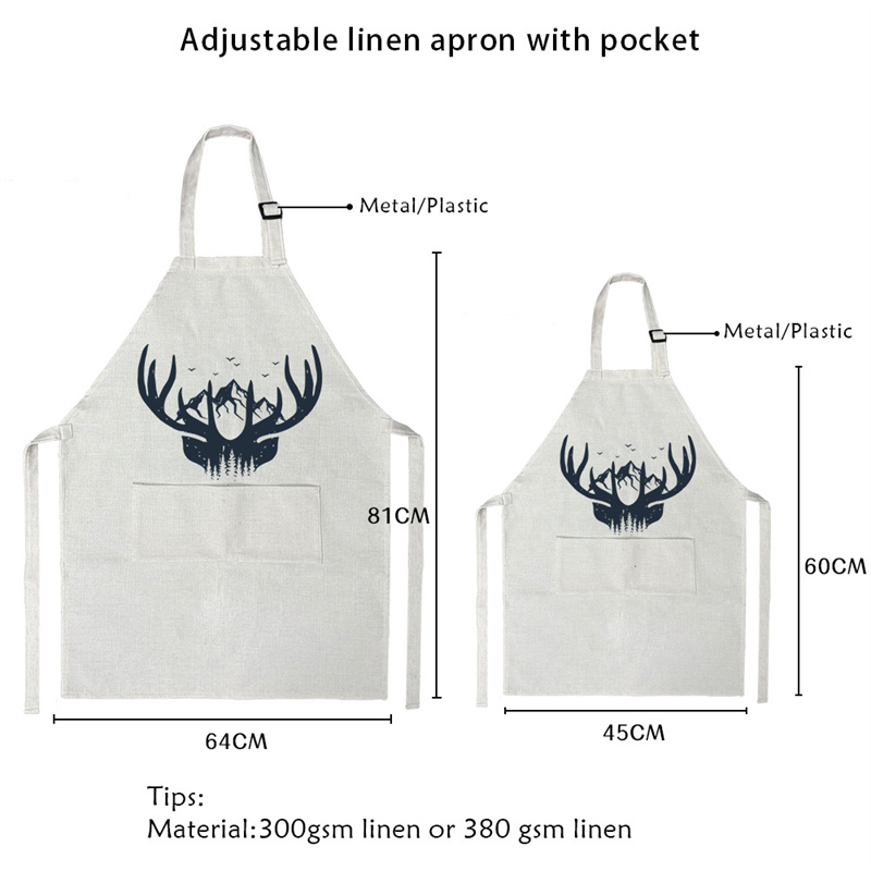 Sublimation Blank Apron DIY Blank Aprons with Pockets Cooking Kitchen Apron for Women Men Blank Bib Apron Drawing Crafting Linen