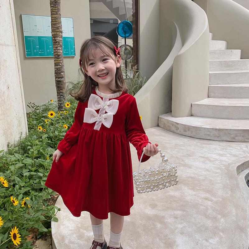 Girl's Dresses Toddler Girls Christmas Dress For Kids Velvet Fall Winter With Bows Thick Children Year Clothes, Black
Girl's Dresses Toddler Girls Christmas Dress For Kids Velvet Fall Winter With Bows Thick Children Year Clothes, Black