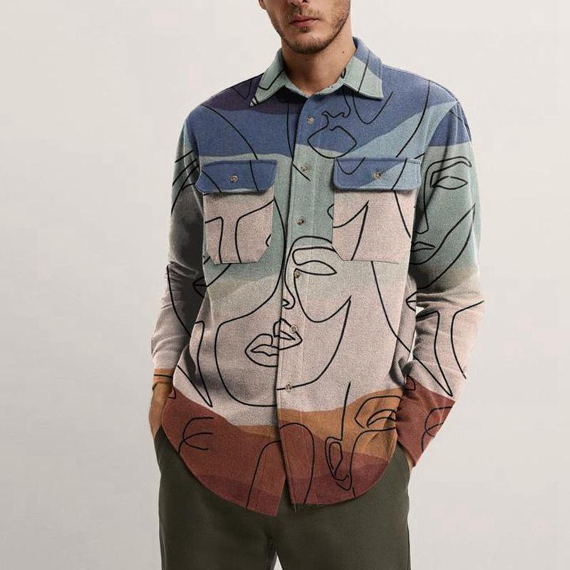 Men's Jackets Fashion Turn-down Collar Pattern Print Mens Jacket Tops Autumn Casual Pocket Cardigan Coat Spring Button Long Sleeve Outwear, Black;brown
Men's Jackets Fashion Turn-down Collar Pattern Print Mens Jacket Tops Autumn Casual Pocket Cardigan Coat Spring Button Long Sleeve Outwear, Black;brown
