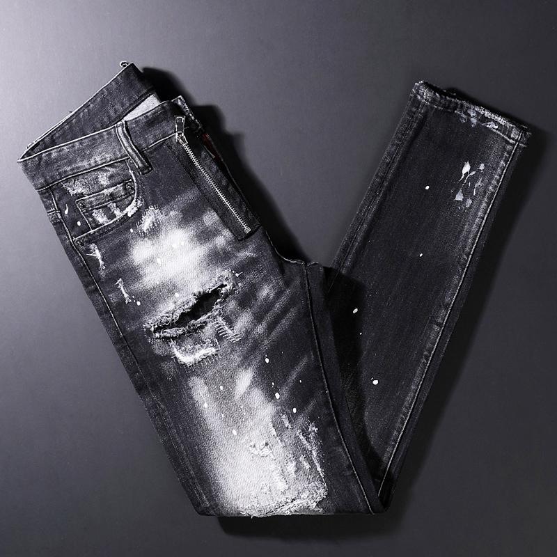Men's Jeans Streetwear Fashion Men Retro Black Gray Elastic Destroyed Slim Ripped Painted Designer Brand Hip Hop Denim PantsMen's
Men's Jeans Streetwear Fashion Men Retro Black Gray Elastic Destroyed Slim Ripped Painted Designer Brand Hip Hop Denim PantsMen's