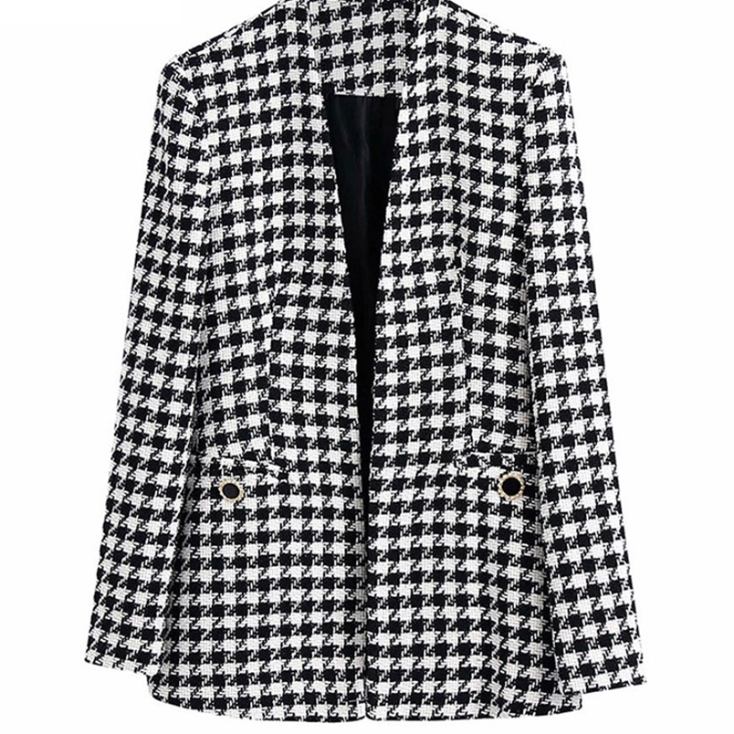 TRAF Women Fashion Tweed Houndstooth Blazer Coat Vintage Long Sleeve Welt Pockets Female Outerwear Chic Veste 220402, As picture
TRAF Women Fashion Tweed Houndstooth Blazer Coat Vintage Long Sleeve Welt Pockets Female Outerwear Chic Veste 220402, As picture