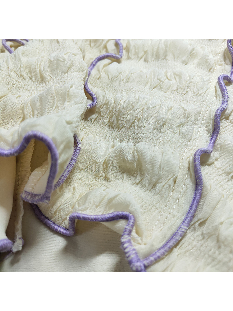 CHEERART Summer Short Sleeve Ruffle Blouse Women Turtleneck Ladies Tops Cut Out Ruched Frilly Top Aesthetic 220527