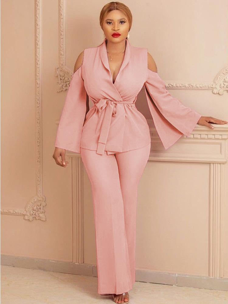 Women' Two Piece Pants Blazers And Suits Women V Neck Bare Shoulder Pink Blacl Sets With Sashes Office Lady Business Evening Party SuitWome, Black
Women' Two Piece Pants Blazers And Suits Women V Neck Bare Shoulder Pink Blacl Sets With Sashes Office Lady Business Evening Party SuitWome, Black