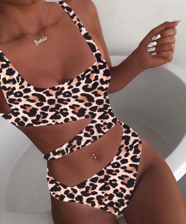 9 Colors One Piece Swimsuit Bikinihollow Up Bikini Sexy Women's Swimwear Solid Color Hollow Out Waist Irregular Swimwears