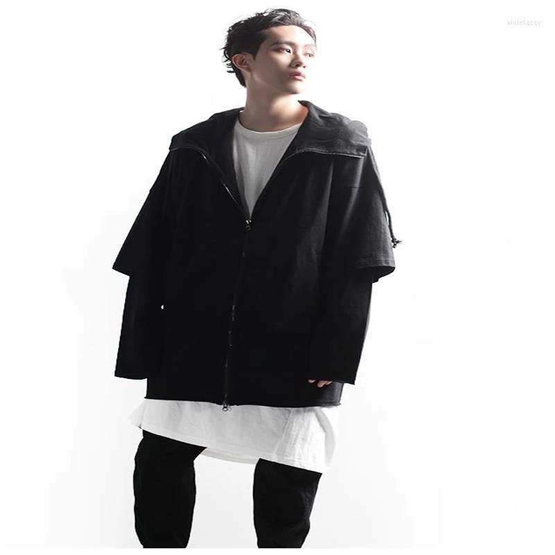 Men' Trench Coats Windbreaker Hooded Coat Spring And Autumn Style Personality Layered Design Fashion Leisure Loose Large Size Viol22, Black
Men' Trench Coats Windbreaker Hooded Coat Spring And Autumn Style Personality Layered Design Fashion Leisure Loose Large Size Viol22, Black