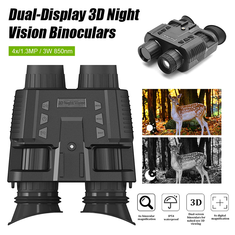 BekinTek 3D Helmet Night Vision Binoculars Head Mountable IR Infrared Telescope Goggles Long Observe Distance in Darkness Optics 4