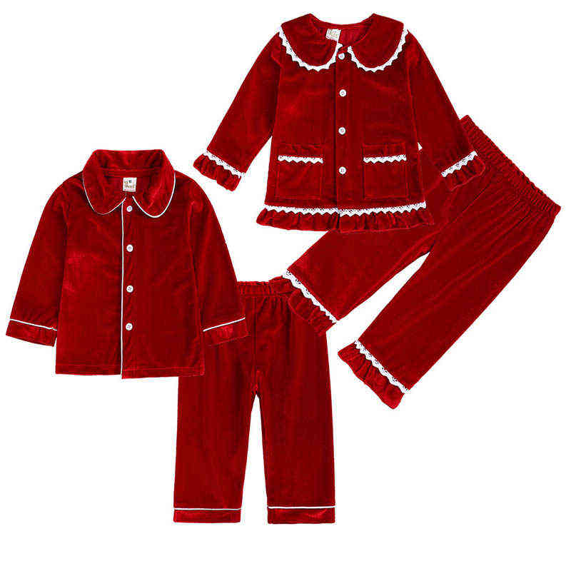 Winter Boutique Velvet Fabric Red Christmas Kids Clothes Set With Lace Toddler Baby Girls Boys Set Baby Sleepwear Suit L220715, Lyq1407r dress
Winter Boutique Velvet Fabric Red Christmas Kids Clothes Set With Lace Toddler Baby Girls Boys Set Baby Sleepwear Suit L220715, Lyq1407r dress