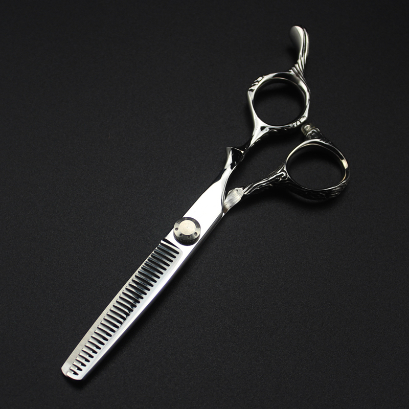 Customize japan 6'' Hollow Dragon hair salon scissors cutting barber makas thinning scissor haircut shears hairdressing 220317