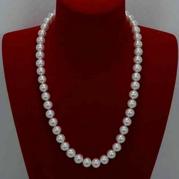 9-10mm round south sea white pearl necklace 18 inch