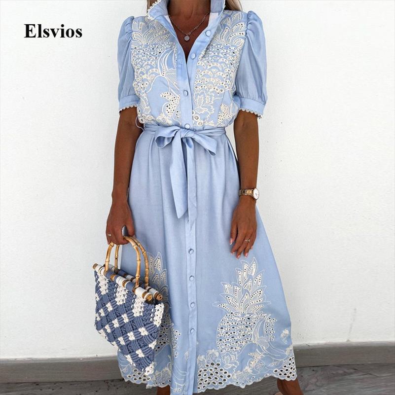 Summer Puff Sleeve Lace Party Dress Sexy Hollow Out Patchwork Embroidery Long Elegant Women Tie-up Belted Shirt, 01 sky blue
Summer Puff Sleeve Lace Party Dress Sexy Hollow Out Patchwork Embroidery Long Elegant Women Tie-up Belted Shirt, 01 sky blue