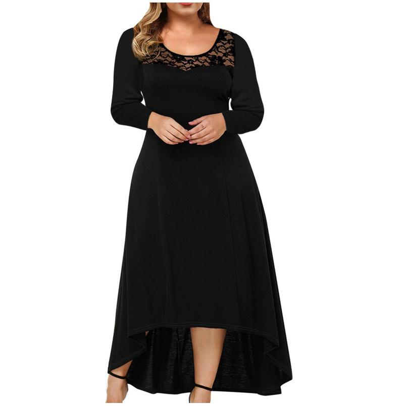 Plus Size Dresses Women Casual Solid Lace Dress Sexy O Neck Loose Long Sleeve Irregular Stitching Elegant Formal DressesPlus, Black
Plus Size Dresses Women Casual Solid Lace Dress Sexy O Neck Loose Long Sleeve Irregular Stitching Elegant Formal DressesPlus, Black