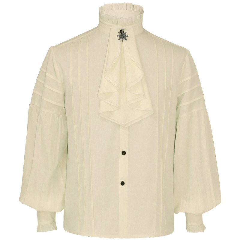 Mens Pirate Medieval Shirts Ruffle Steampunk Gothic Shirt Men Halloween Costume Cosplay Renaissance Victorian Tops Chemise Homme 220322
