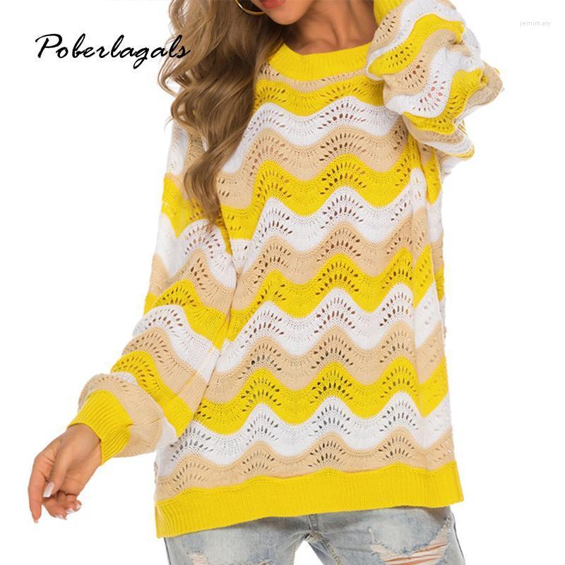 Women' Sweaters Openwork Stitching O Neck Sweater Women Winter 2022 Knitted Pullovers Casual Knit Loose Female Jumpers Jemi22, Yellow 
Women' Sweaters Openwork Stitching O Neck Sweater Women Winter 2022 Knitted Pullovers Casual Knit Loose Female Jumpers Jemi22, Yellow