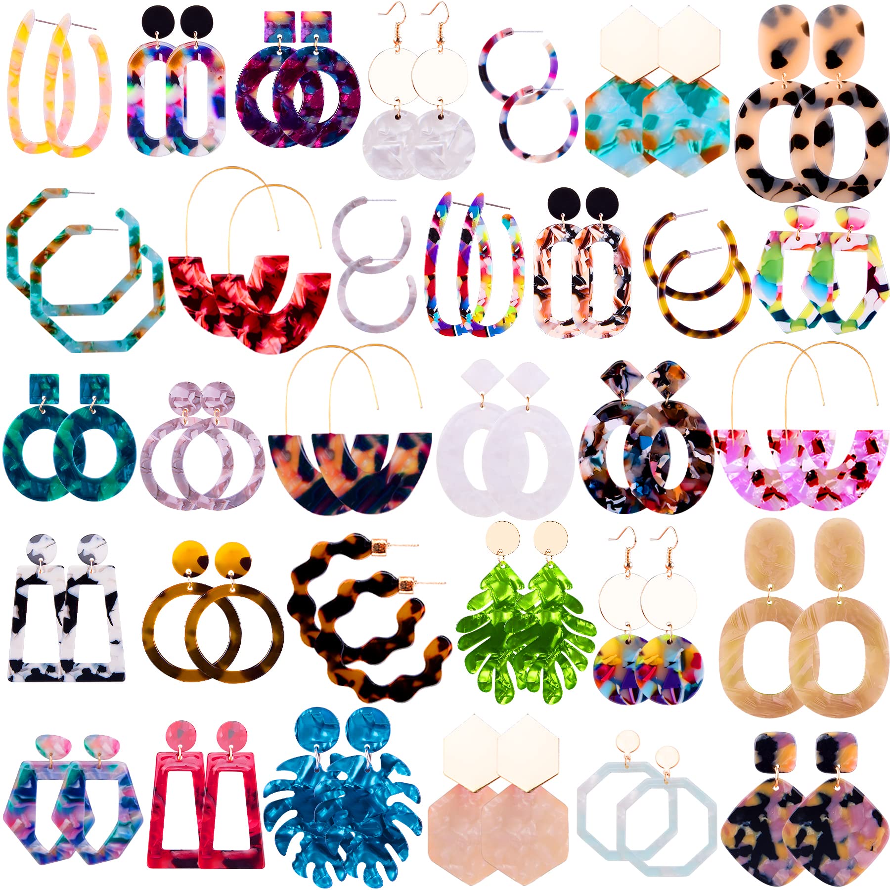 Charm Duufin 32 Pairs Acrylic Earrings Bk Statement For Women Hoop Earring Mottled Resin Drop Dangle Polygonal Bohemian amQGU
Charm Duufin 32 Pairs Acrylic Earrings Bk Statement For Women Hoop Earring Mottled Resin Drop Dangle Polygonal Bohemian amQGU