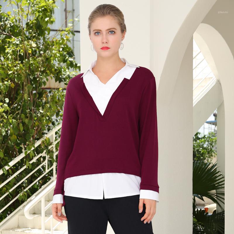 Spring Autumn Loose Fake Two-piece Blouse Women Tops Long Sleeve Knitted Shirts Women's Clothing TJR5577 Blouses &, Dark gray
Spring Autumn Loose Fake Two-piece Blouse Women Tops Long Sleeve Knitted Shirts Women's Clothing TJR5577 Blouses &, Dark gray