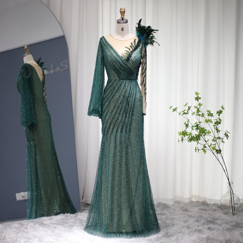 Party Dresses Emerald Green Mermaid Feathers Evening Dress 2022 Luxury Long Sleeve Dubai Muslim Prom Formal For Wedding SS522Party
Party Dresses Emerald Green Mermaid Feathers Evening Dress 2022 Luxury Long Sleeve Dubai Muslim Prom Formal For Wedding SS522Party