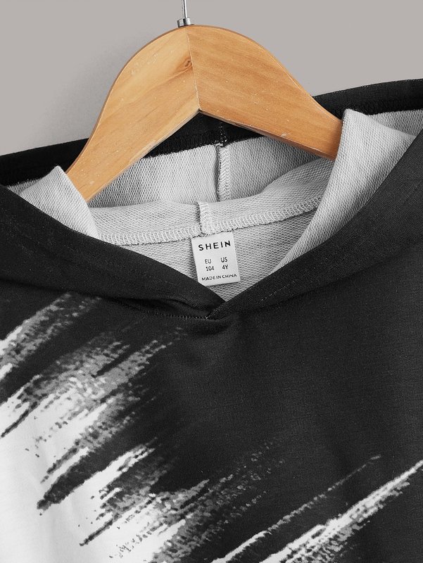 Toddler Boys Two Tone Drop Shoulder Hoodie SHE